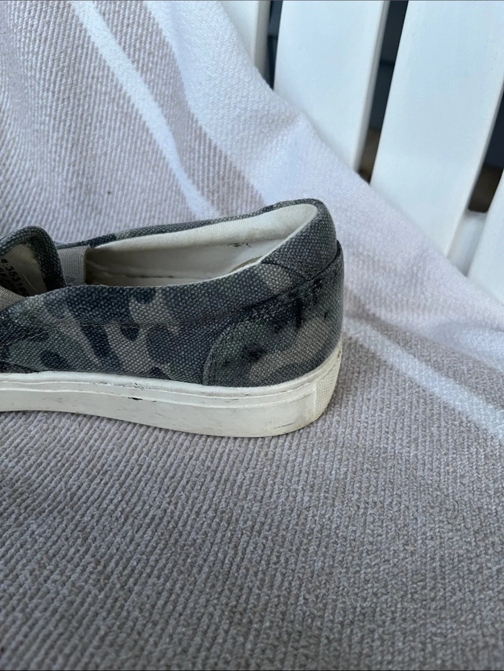 J. Crew Men’s Camo Canvas Slip-On Sneakers - Olive Green/Gray